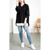 [Gold Japan] Large Size Ladies Tops Cut and Sew Long Sleeve V-neck Pleats Dolman Stretch Fake Long Winter Coordination Spring Autumn Plan-271600 4L-5L