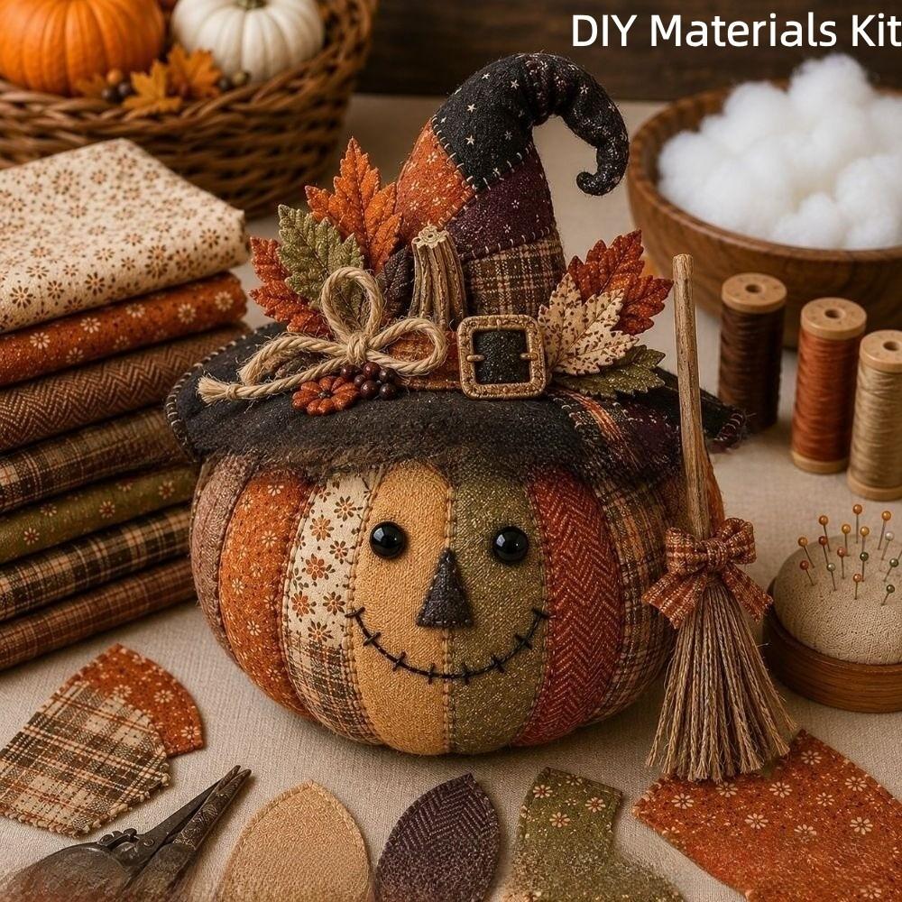 Vintage Style DIY Sewing Kit Floral Fabric Patchwork Pumpkin Friends Kit Autumn Home Decor
