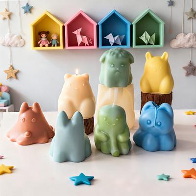 DIY Kitten Puppy Animal Spooky Silicone Mold DIY Halloween Ghost Candle Aroma Plaster Ornaments Mould Candle Making Supplies