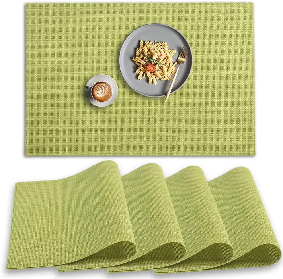 PVC Heat-Resistant Western Table Placemat Washable Dual-Tone Teslin Series Dining Table Cup Mat