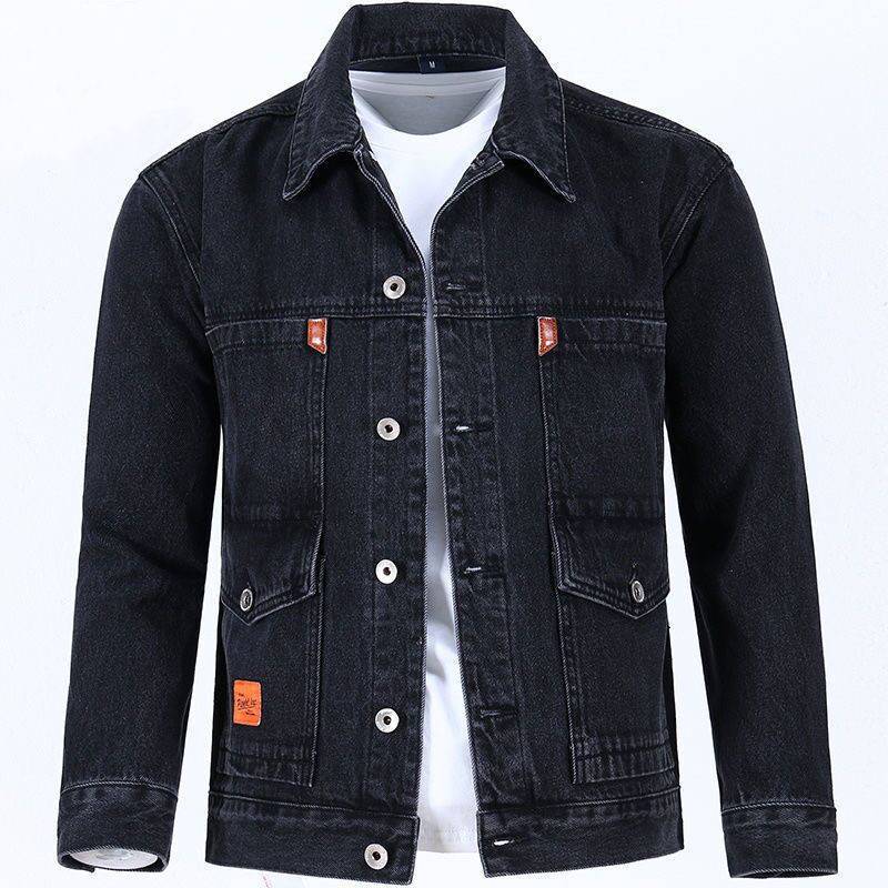 Shopping Mall Closed Down Denim Jacket Men s Work Jacket Spring and Autumn Warm Wear-resistant Electric Welding Anti-scalding Work Clothes Jacket M Recommended 80-50kg чёрный