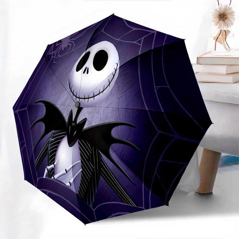 Jack Skellington,Halloween Automatic Opening and Closing Umbrella - 8-rib Folding Design, Lightweight and Portable, Suitable for Daily Busin