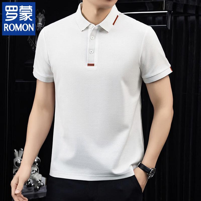 ROMON Men s Summer Lapel Polo Shirt 3XL