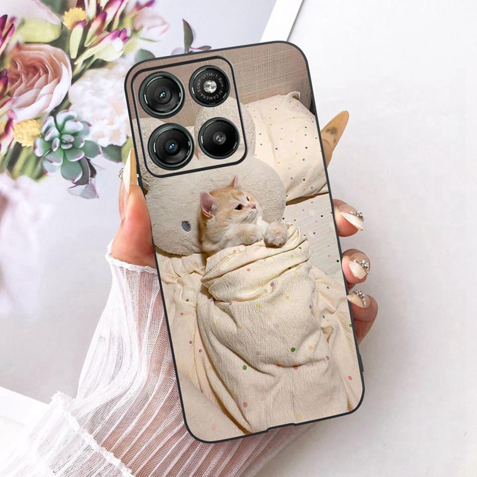 Modne etui na telefon z literami dla Motorola Moto G77 G67 Tylna osłona dla MOTO G67 G77 5G Miękkie czarne silikonowe etui