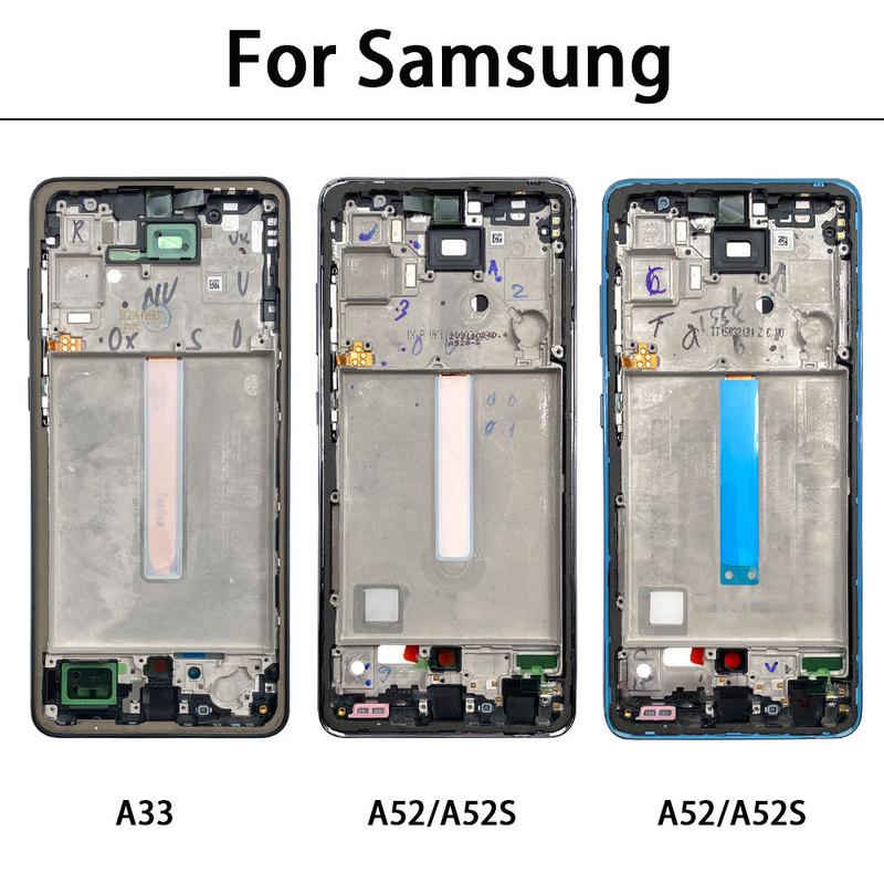 New Front Housing LCD Display Frame For Samsung A02 A02s A12 A22 A32 A52 A52s A72 4G 5G Housing Middle Frame Bezel Plate Cover