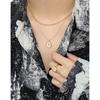 Koreanische Version Ins Nische Geometrisch Oval Tulpe Muschel Palast Königlich Sterling-Ton Anhänger Halskette Damen Geometrischer Anhänger Halskette