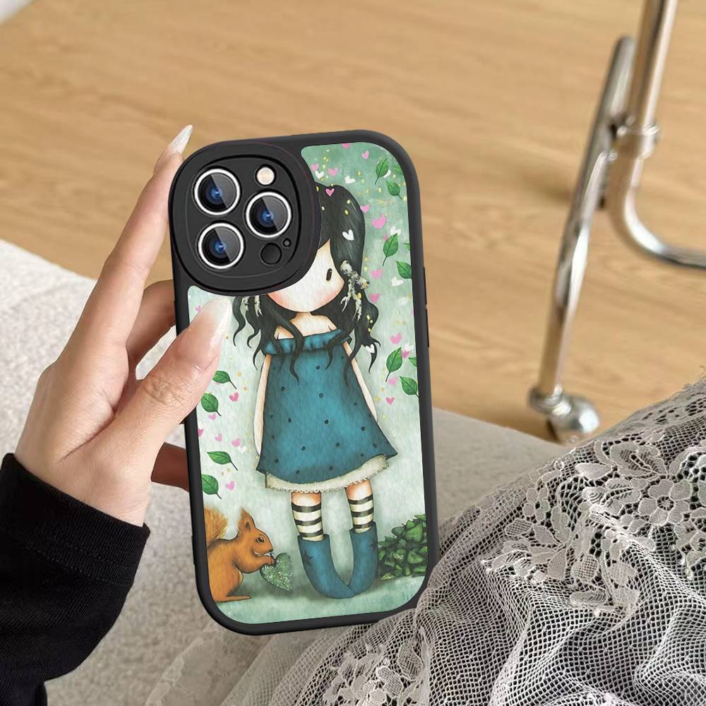 

Japan Santoro G-Gorjuss Phone Case For IPhone 16 15 14 13 12 11 Pro Max Plus Leather Soft Cover iphone 11