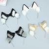 Black White Idol Doll Headwear Cat Ear Cat Wolf Ears Headwear for Cotton Doll  Girl Gift