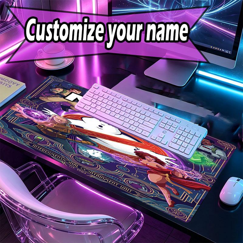 Custom Name Personalized Ghostbusters Pattern Mousepad, Laptop PC Desk Mat, Decorative Desk Mat for Home Keyboard Pad Gift
