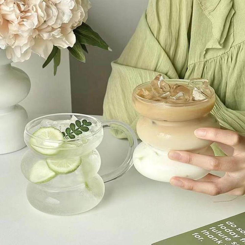 

Transparent Glass Coffee Mug Caterpillar Shape Milk Water Cocktail Glass Cup New Breakfast Mug 1