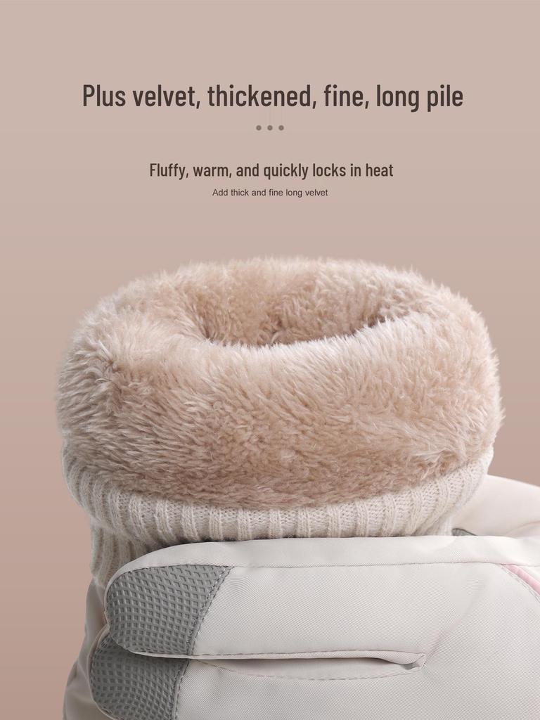 Women's Ski Gloves 2025: Velvet-Lined, Warm, Touchscreen Electric Bike Gloves for Autumn/Winter.