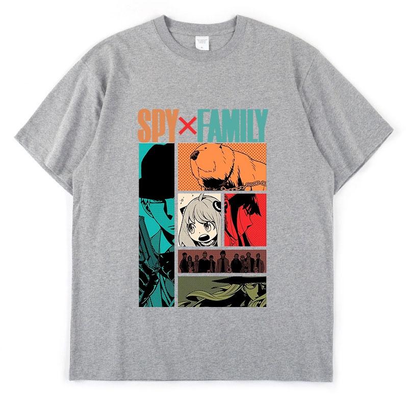 Модные аниме Spy X Family Anya Forger Bond Forger Oshirase 400 Manbu Graphics, летние футболки с короткими рукавами, топ унисекс 4XL светло-серый