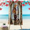 Vintage Floral Art Print Beach Towel, Large Soft Quick Dry Towel for Beach Camping Swimming