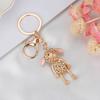 Rhinestone Lamb Keychain for Women Girls Faux Crystal Sparkling Bag Charm for Handbag Car Key Accessory