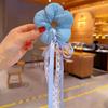 Exaggerated Children's Flower Scrunchies Ribbon Braid Hair Ring Large Hair Scrunchies  Daily