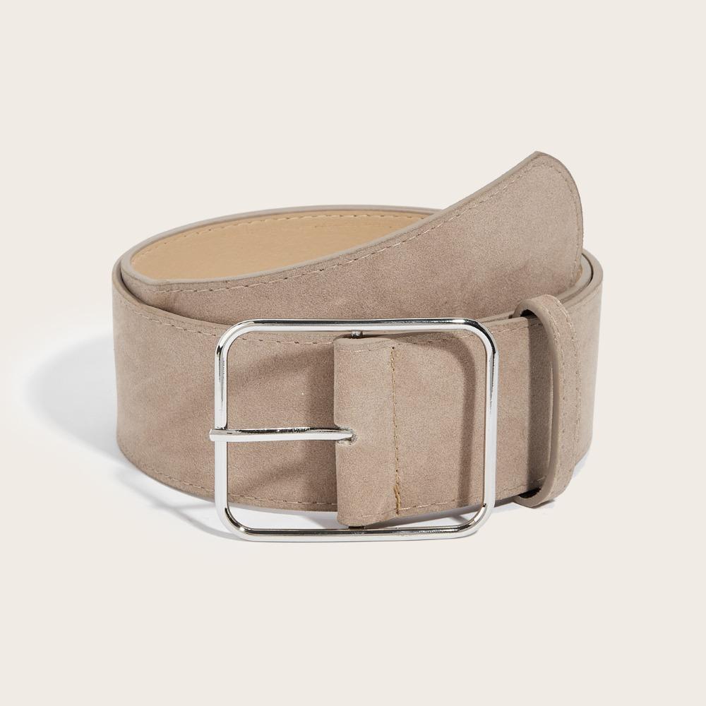 

Розкішний дизайн Пряжка-шпилька Пояс Модні брючні ремені Сукня Замшева шкіра Широкий ремінь Подарунки абрикосовий