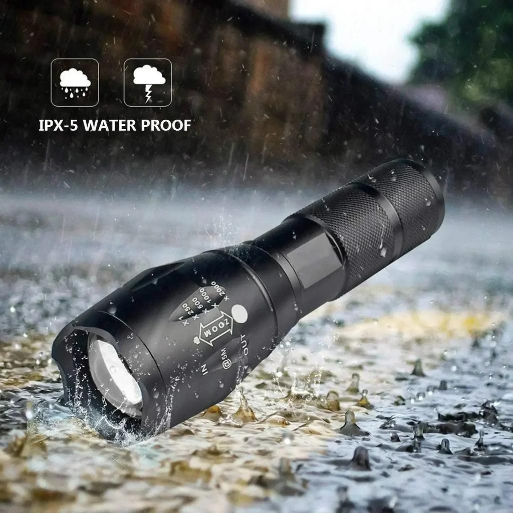 Powerful LED Torch Outdoor handheld Flashlight Portable Telescopic Zoom Camping Waterproof Tactical Flashlight Work Lamp