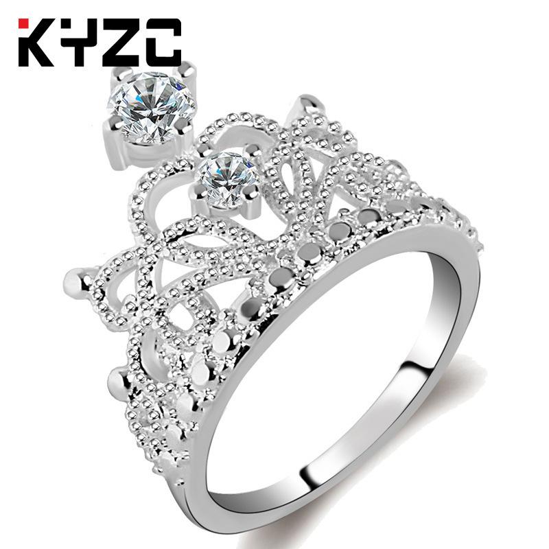 Style Jewelry Crown Series Ring Women'S Diamond Ring Personality High Carbon Ring