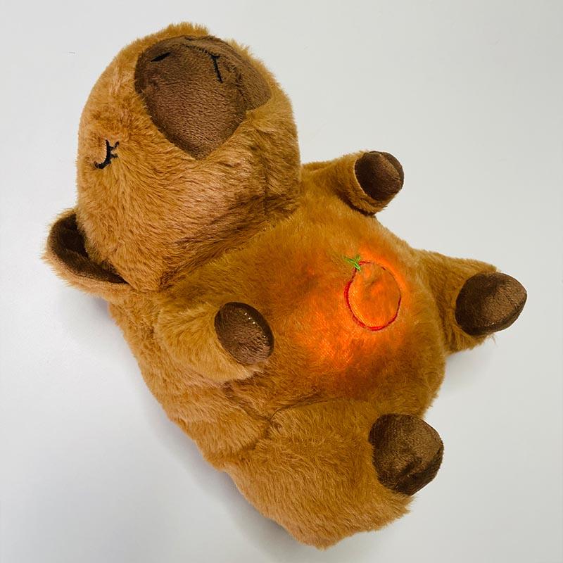 Cute Capybara Breathing Sleep Plush Toys Baby Sleep Companion Sound and Light Creative Doll Toy for Boys Girls Birthday Gift