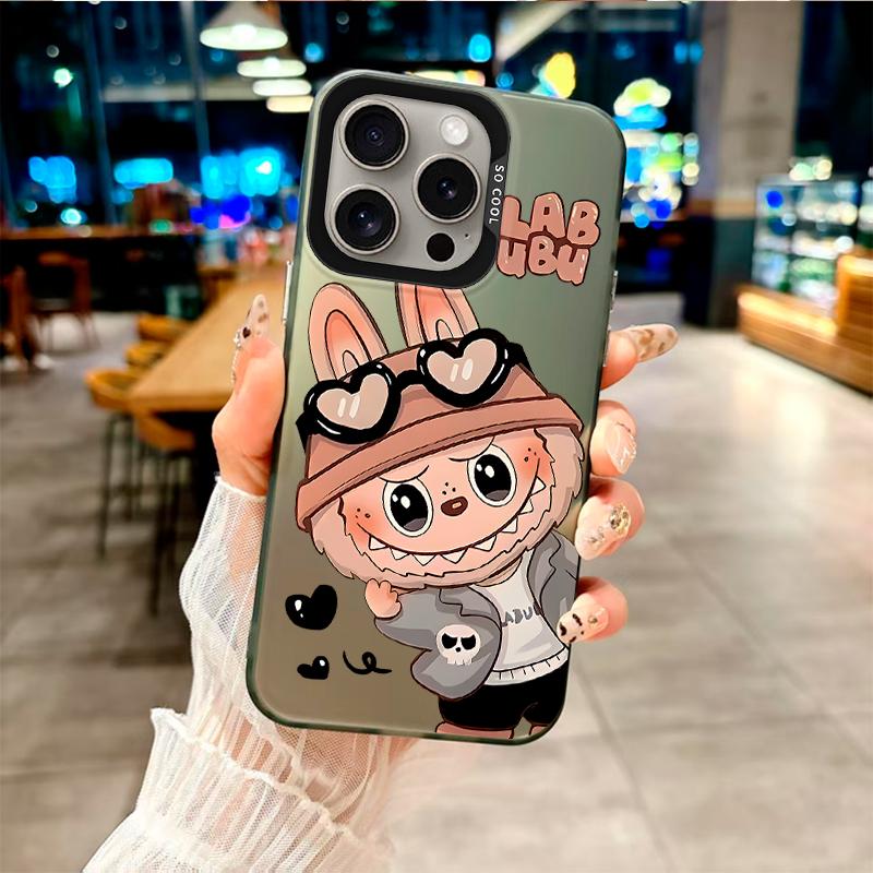 Custodia alla moda Cool e Carina di Labubu per iPhone Serie 7 X 11 12 13 14 15 16, per Samsung Galaxy Serie A12 A23 A54 S21 S22 S23 S24 S25... Samsung Galaxy S23+ nero