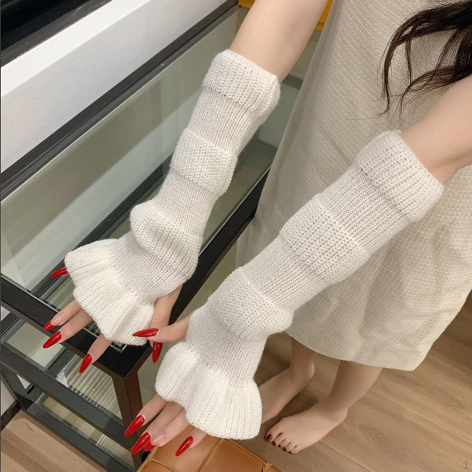 

Women Arm Warmers ,Hand Covers, Sleeves for білий