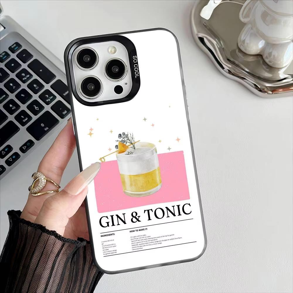 

Gin & Tonic Cocktail Print Phone Case For iPhone 17 Pro Max 16 15 Pro 14 13 Mini 12 11 XR XS 17Air Plus Hard Matte Cover iPhone 11
