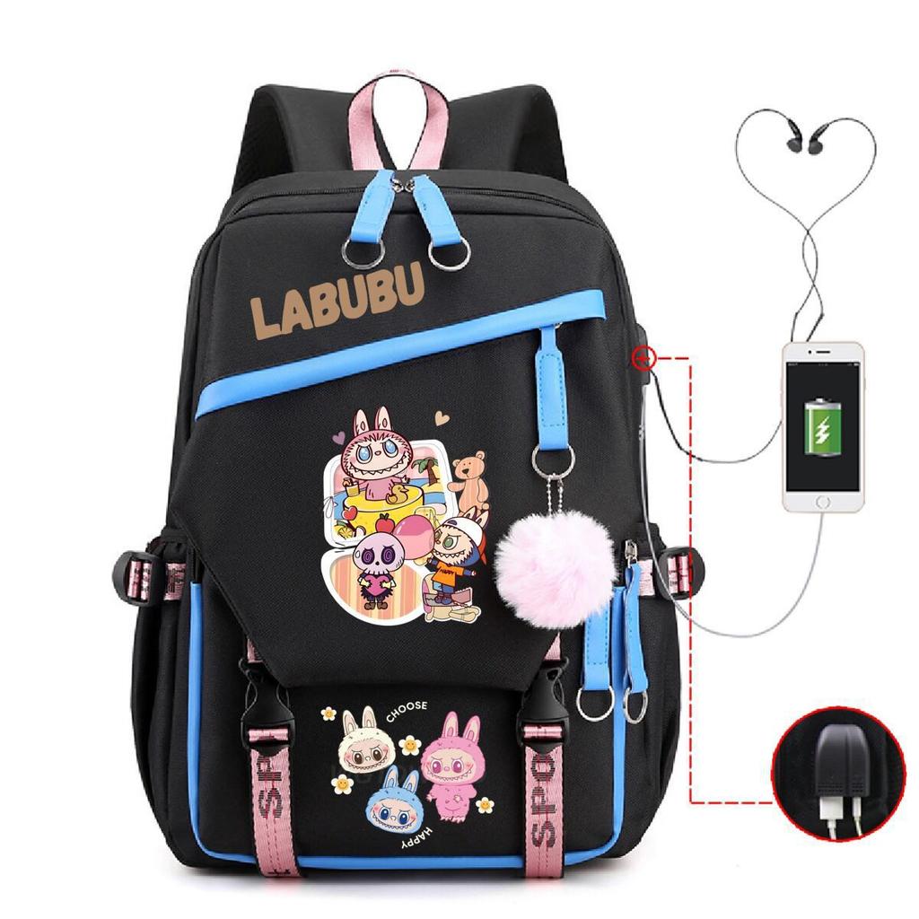 Cute Children's Schoolbag Contrasting Color Neutral Casual Backpack Cartoon Printing Primary and Secondary School Students