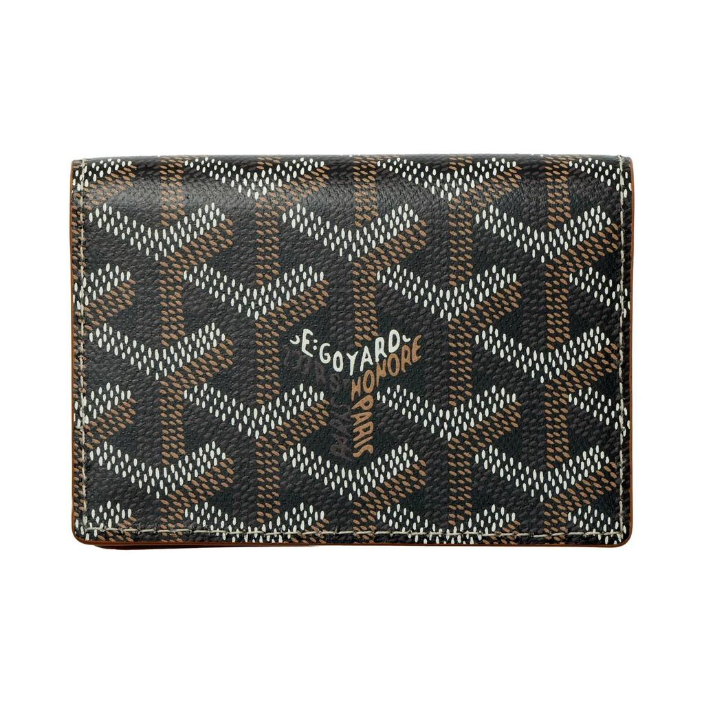 GOYARD MALESHERBES Y-Logo All-Over Print Flap Clutch Canvas and Leather Combination Unisex Couple's Style Brown