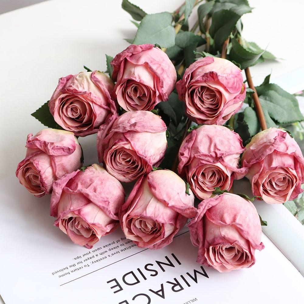Fire Roasted Burnt Edge Rose Romantic Floral Decoration New Photography Props