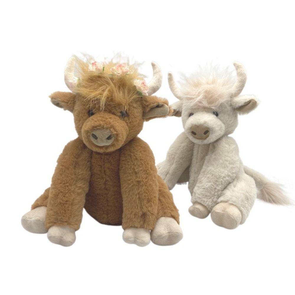 PP Cotton Stuffed Animal Plushie Plush Scottish Highland Cow NEW Doll Long Hair Yak  Gift