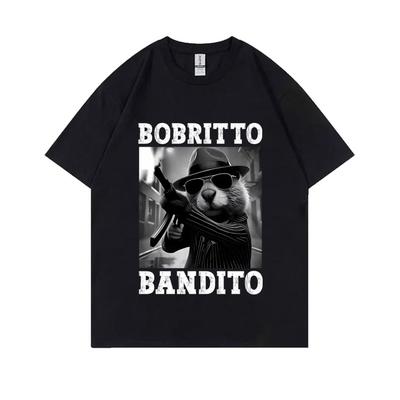 Bobritto Bandito Funny Beaver Meme T-shirt Men's Clothing Summer O-Neck Short Sleeve Tees Casual Humor Tops Cozy Cotton T Shirts