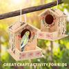 DIY Wooden Bird House Kits Creative Arts and Crafts Set for Kids & Adults Unfinished Wood Birdhouses with Paint Strips Brushes