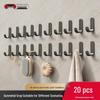 Strong Adhesive No-Drill Hooks - Gun Gray Wall Stickers for Kitchen, Bathroom & Door Storage