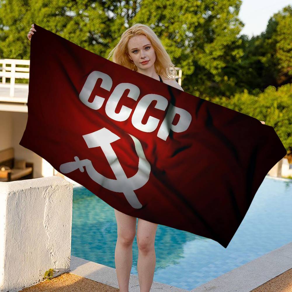 CCCP USSR Soviet Microfiber Printed Beach Towel Mountain Climbing Yoga Beach Swimming Running Absorbent Soft Towel