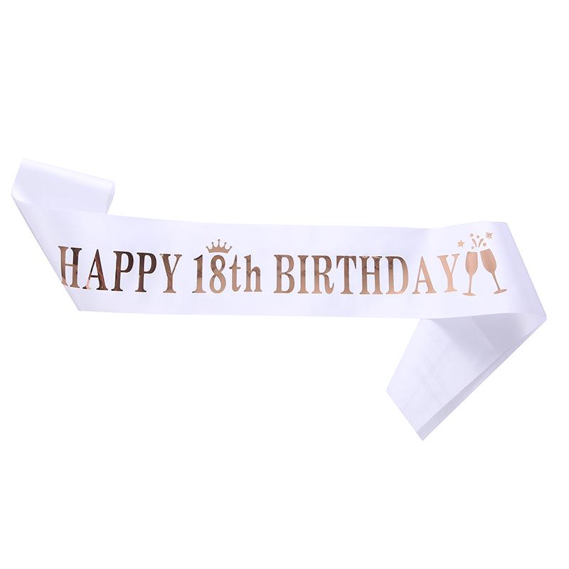 

Лента-кушак на день рождения - варианты возраста: 10, 13, 16, 18, 21, 30 One Size