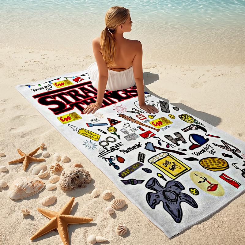 Halloween horror thriller theme Stranger Things soft beach towel outdoor camping vacation swinging beach scarf decorative blanket B2