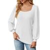 Women's Loose Comfortable Casual And Fashionable Square Neck Solid Color Long Sleeved Sweatshirt