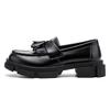 Hohe Qualität 2024 Frühling Neu Britischer Stil Herren Slipper Lederschuhe Vollschwarz Hombre Täglich Lässig Kleid Erhöhungseffekt
