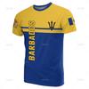 Barbados Ethnic Flag Map Print T Shirt Barbados Coat Of Arms Graphic Tee Shirt Fashion Streetwear Short Sleeves Mens Clothing
