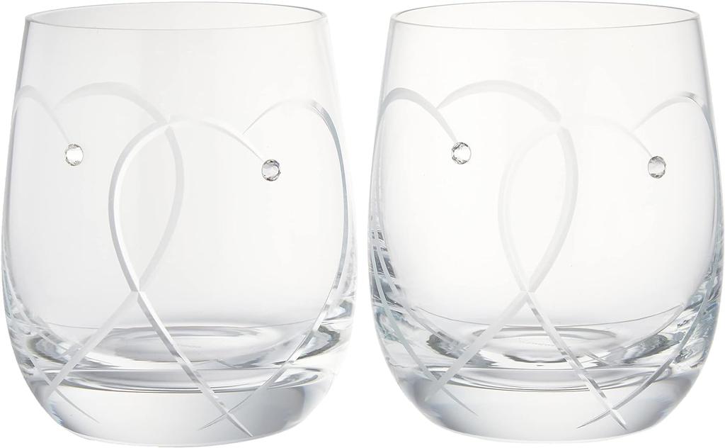 Wedgwood Official Wedding Gift Promise Two Hearts Pair of Wedding Gift for the Bride and Officially Imported Wrapping Tumblers, 290ml, Tableware,