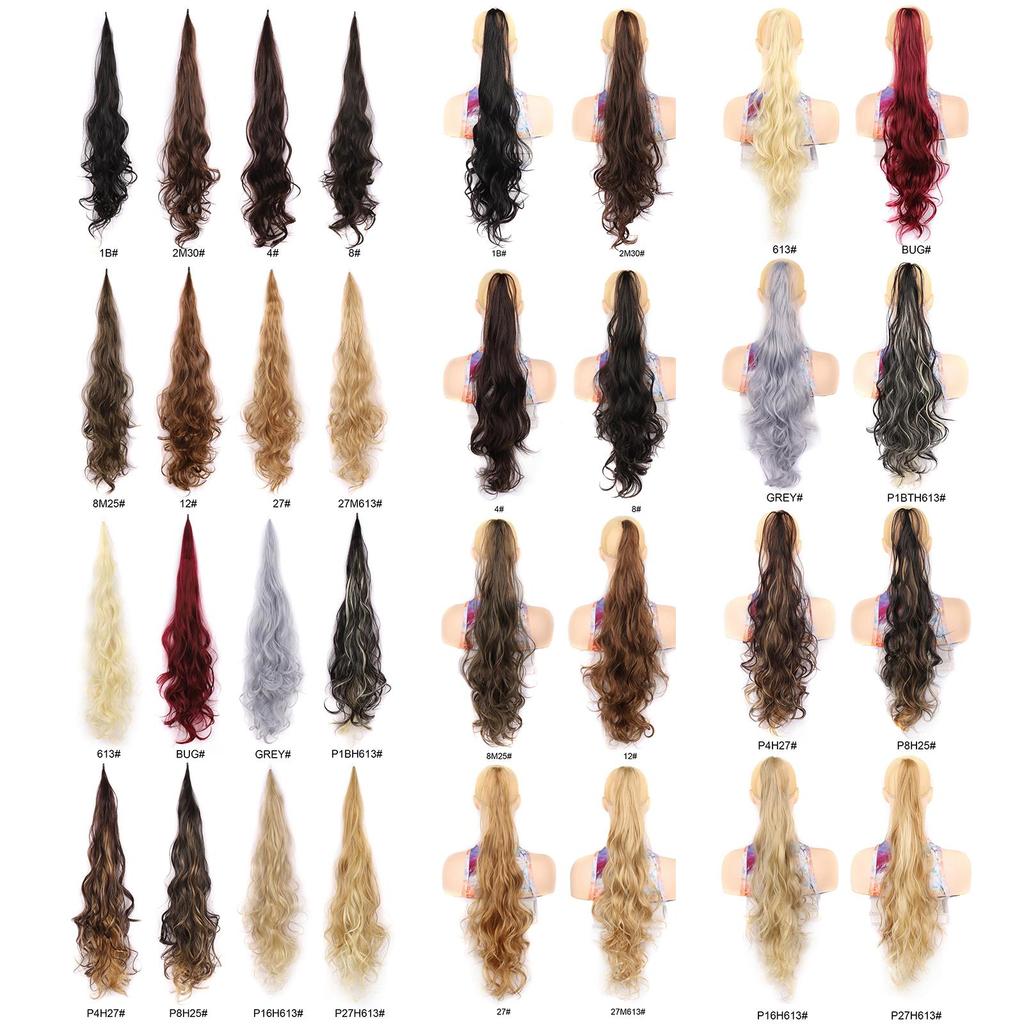 32 Zoll Langes Welliges Pferdeschwanz-Haarteil Flexibles Umwickelbares Pferdeschwanz-Haarteil für Damen Natürliches Aussehen Synthetisches Haar-Add-On
