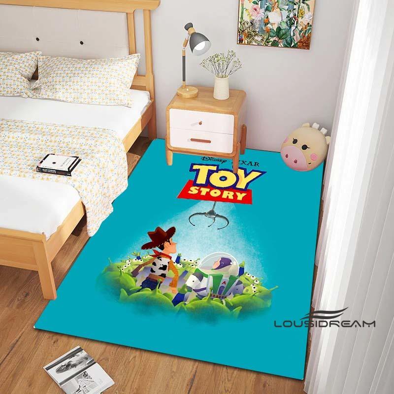 This Buzz Lightyear Floor Mat Features a Non-slip, Absorbent Cartoon Toy Story Design and Is Suitable for Bedrooms, Hallways,