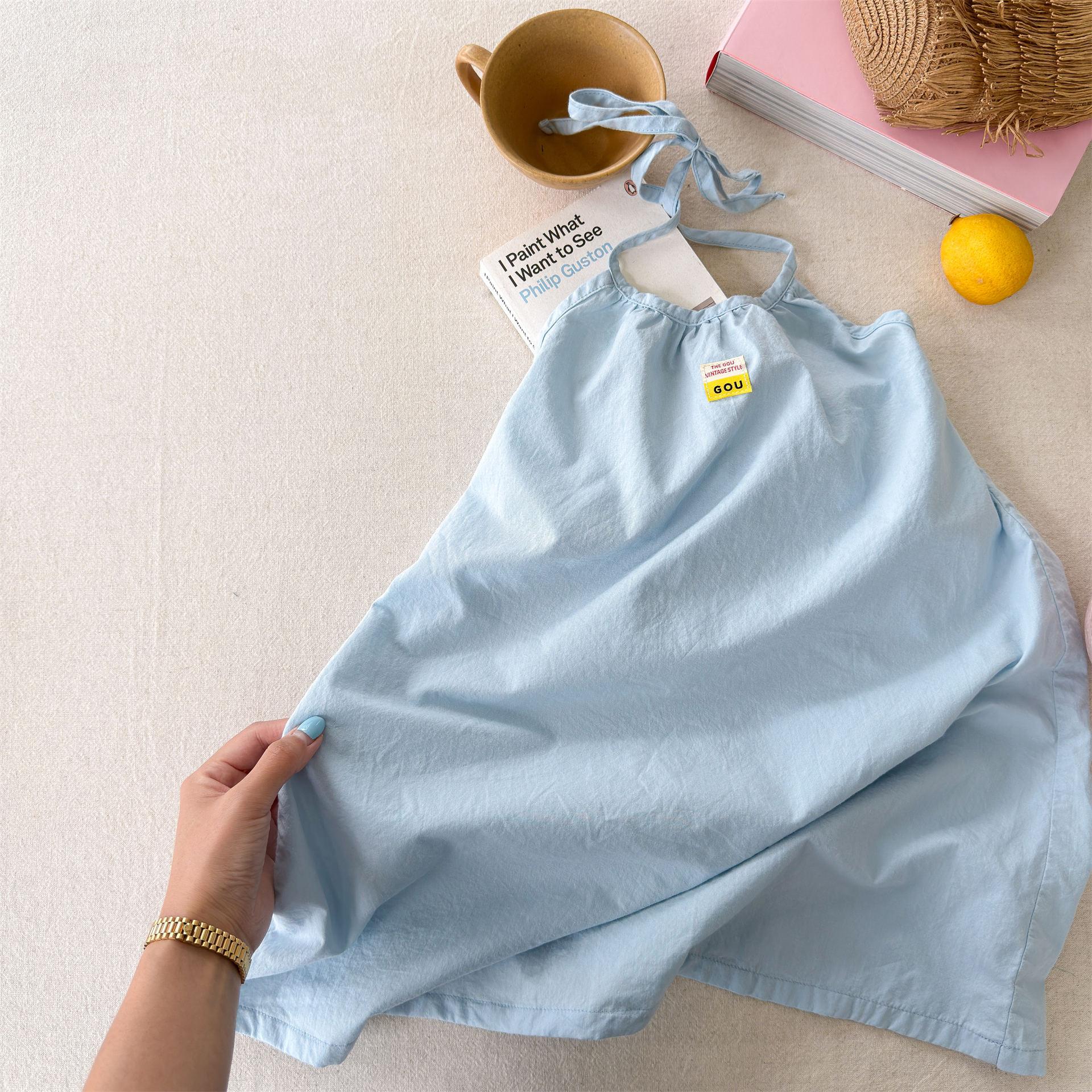 Children s Clothing Summer New Style Girls Summer Dress Suspender Dress Princess Dress Dress 80cm светло-синий