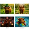 Paper Wall Calendar Easy Installation Wall Calendar Scottish Highland Cattle-themed Wall Calendar High-definition High-quality