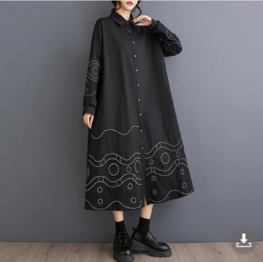 

Xitao Платья с отложным воротником в стиле пэчворк GYX1008 One Size чёрный