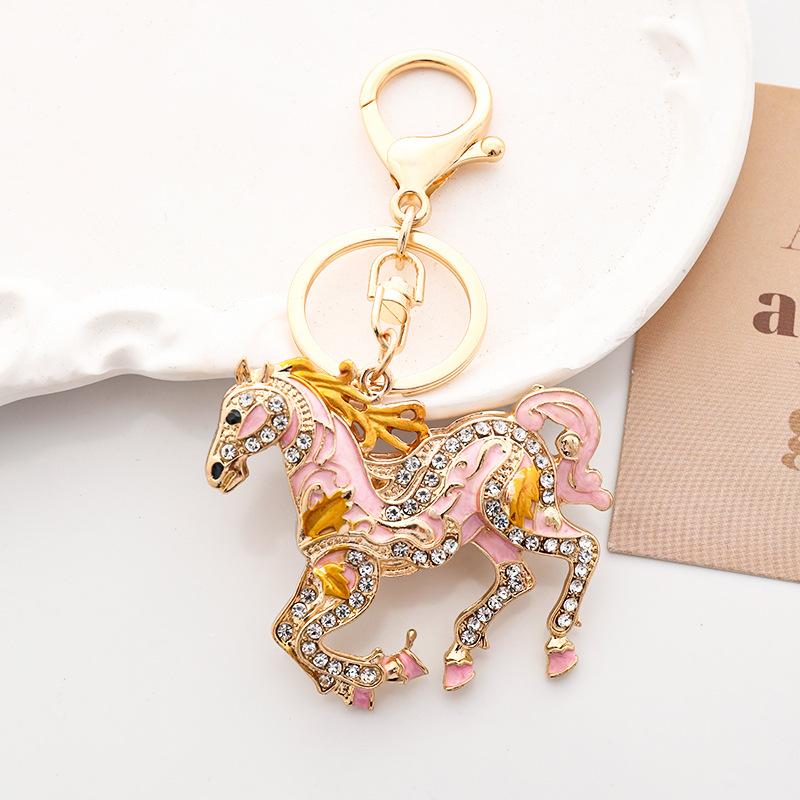 Horse Pony Keychain Women Men Animal Keyring Bag Pendant For Car Jewelry Year Gift