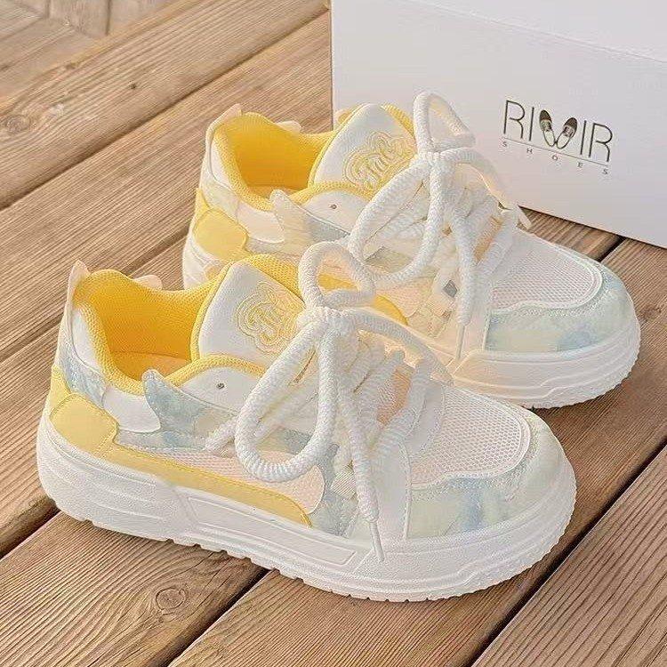 

Platform white shoes women s summer new versatile board shoes casual sports shoes 40 синий