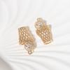 Zirconia Basketball Copper Charms, Golden Plated DIY Jewelry Pendants for Earring Necklace Craft