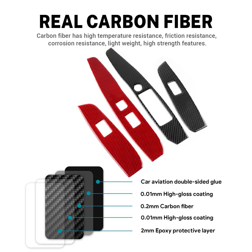 Riktigt Mjuk Kolfiberdekal För Toyota Camry 2018 2019 2020 2025 2025 2025 2025 2025 Vänsterstyrd Bil Dörr Fönster Knapp Tillbehör