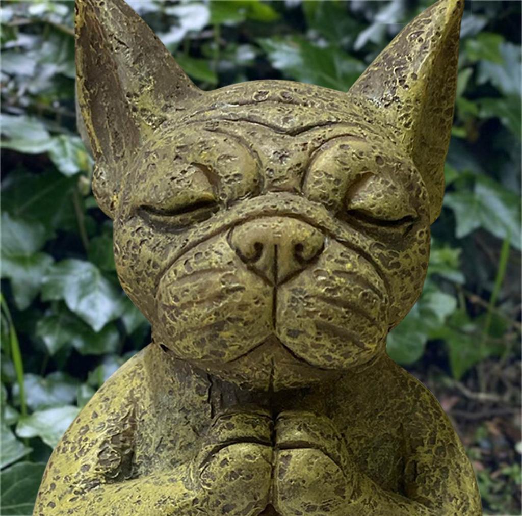 Siedzący pies francuski, Bull Dog Decor, ozdoba ogrodowa Bull Dog